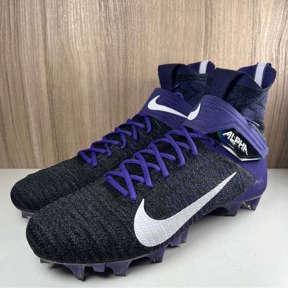 Nike Alpha Menace Elite 2 Flyknit Football Cleats BV2077-011 Men’s Size 14 - Picture 7 of 10